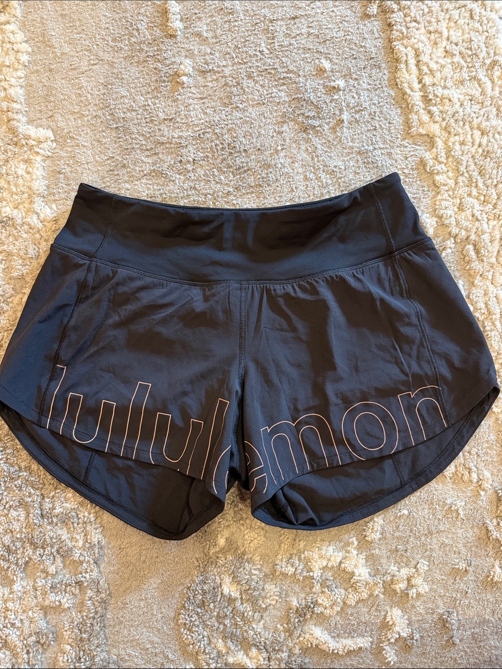 lululemon athletica Black Women's Running Shorts with Subtle Logo Outline